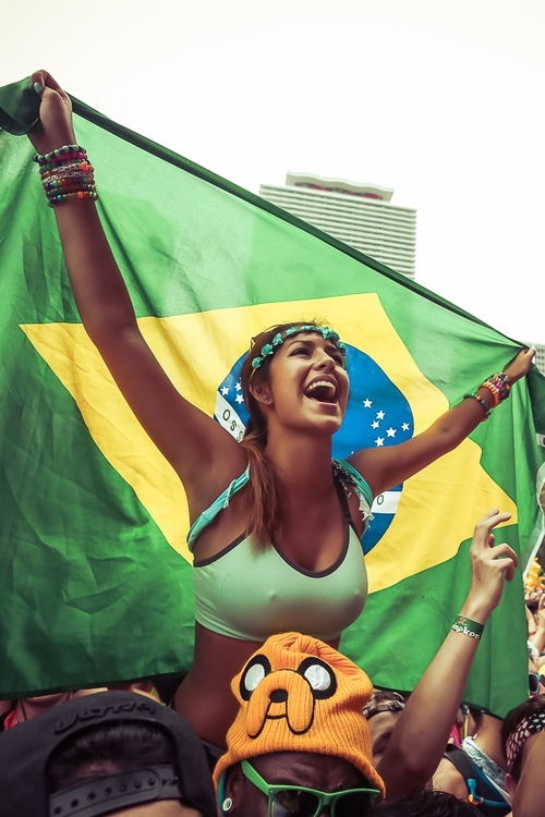 poitrine de supportrice brésilienne